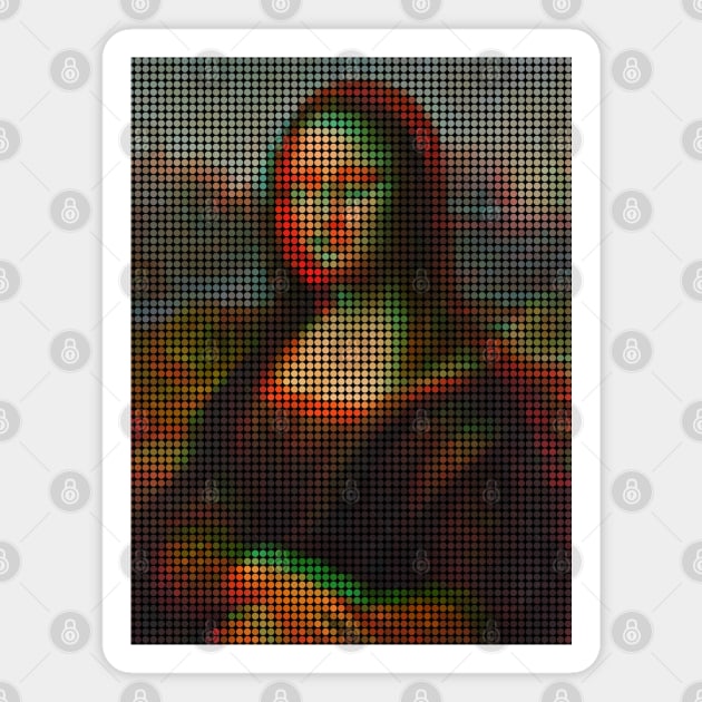 Mona Lisa Dot Matrix Print Shake [Rx-tp] Magnet by Roufxis